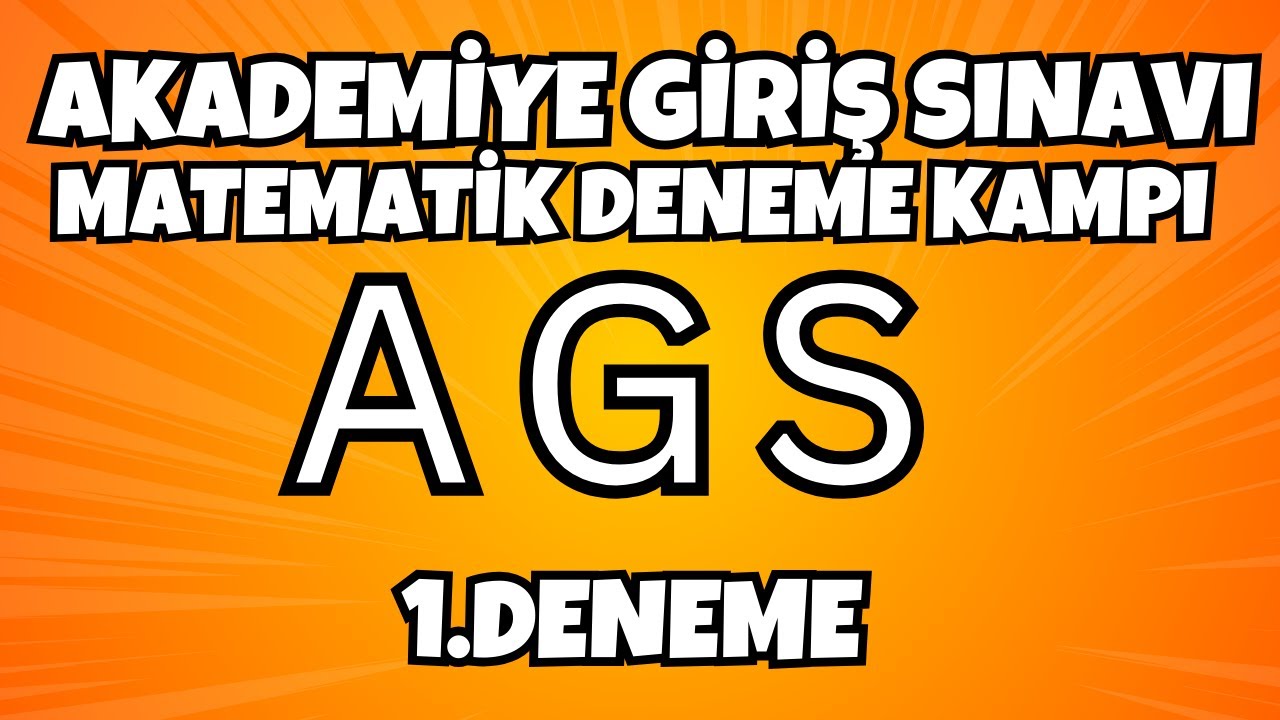 AGS MATEMATİK DENEME KAMPI | 1. DENEME #ags