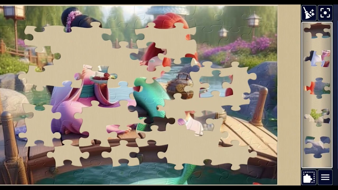 Ariel🧜‍♀️🧜‍♂️🧜‍♀️ & Mulan's Secret Getaway: What Are They Eating?🐟/🍤🍽️🥐🥞//🧩🧩 jigsawpuzzlejourney//🧩🧩