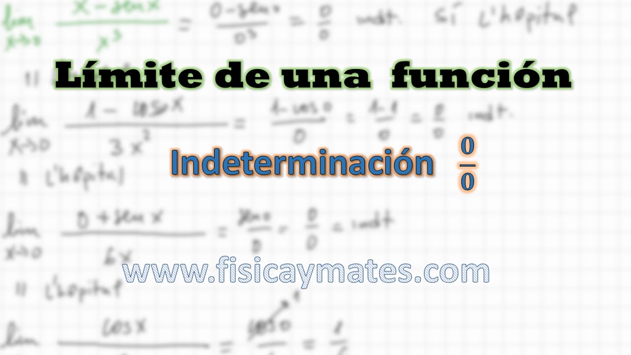 Indeterminación  cero entre cero | Regla de L´Hopital