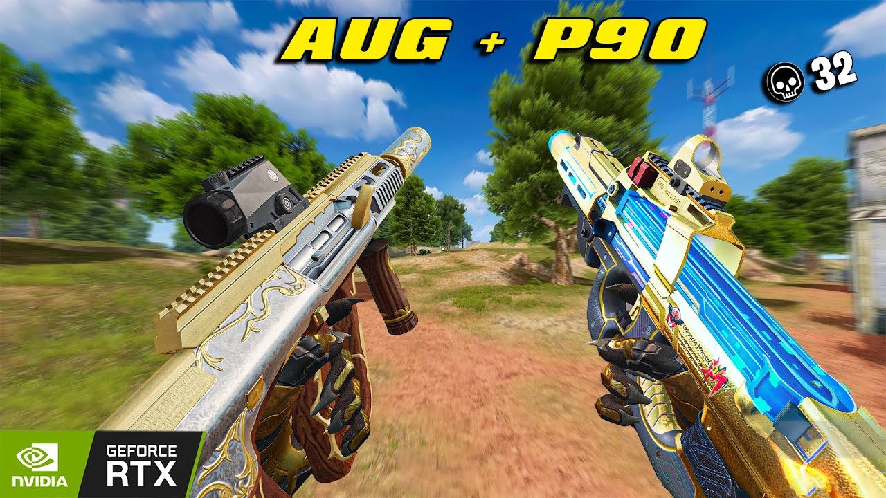 AUG + P90 32 kill solo vs squad new S6 Blood strike max graphic rtx 2060