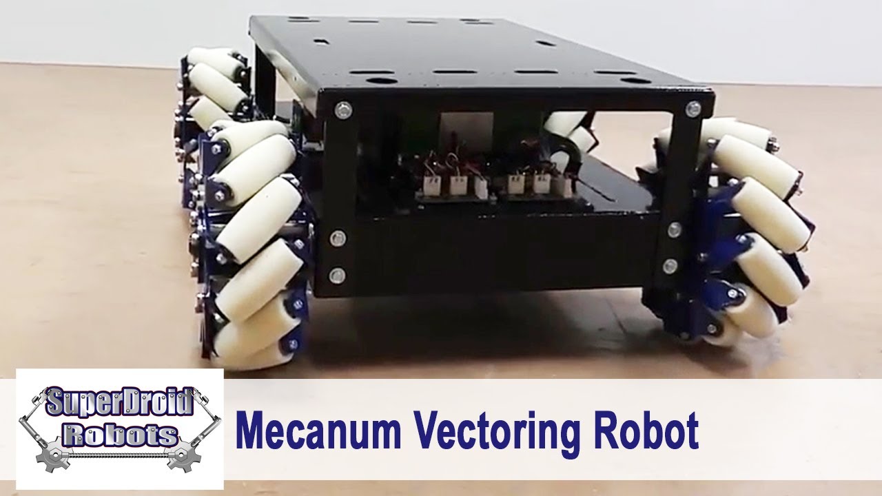 Robot Moves in Any Direction with High Capacity Mecanum Wheels by SuperDroid Robots