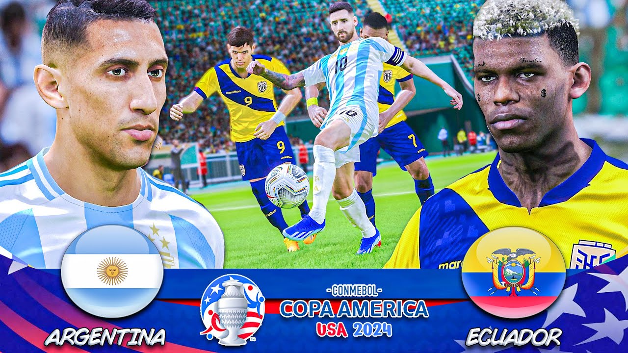 ⚡Argentina vs. Ecuador : Copa America 2024 - Full Match | Football Gameplay 🔥