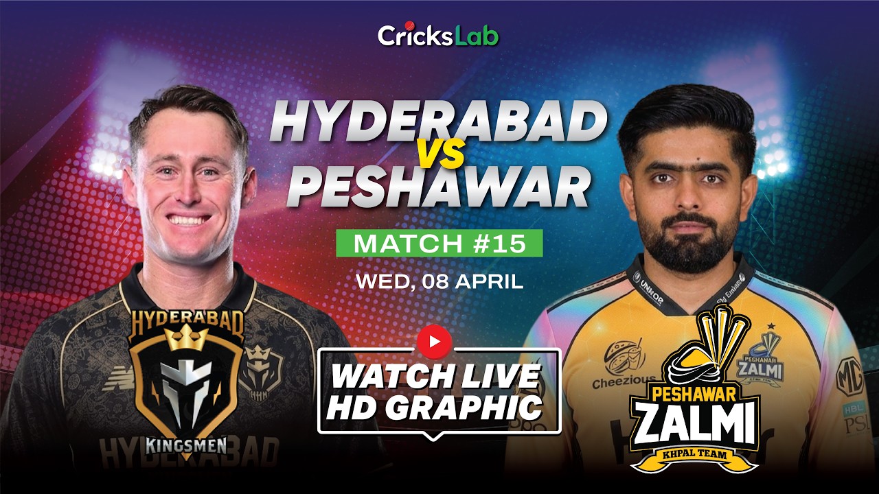 Hyderabad vs Peshawar, PSL 2026 Live Score | HK vs PZ Live | Live Cricket Match Today