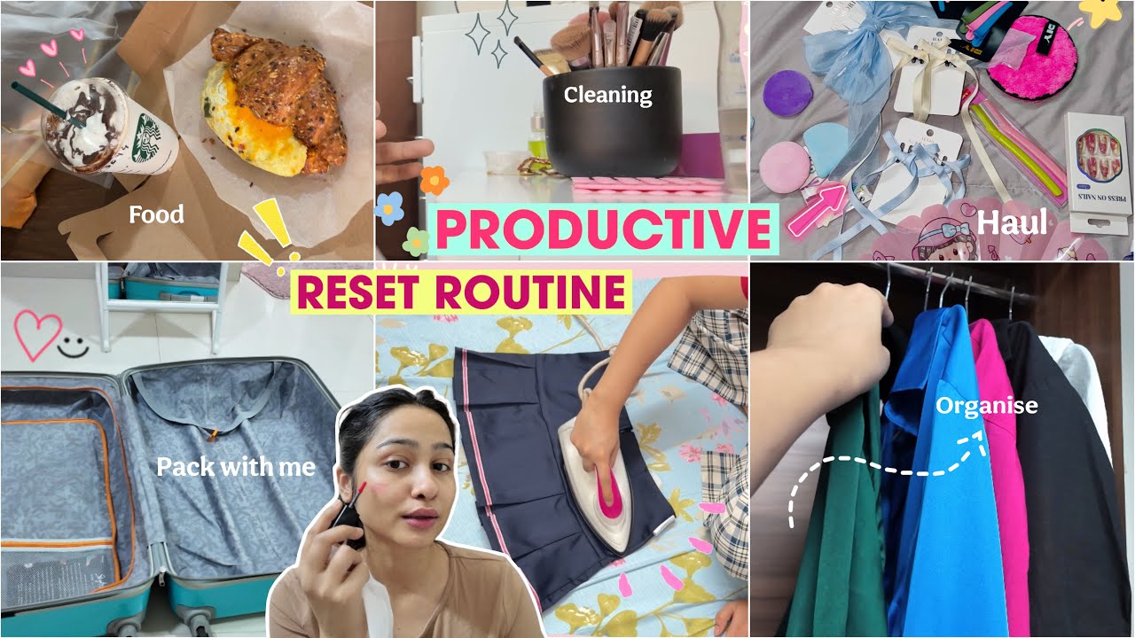 PRODUCTIVE RESET DAY | Cleaning, Packing, Food & Beauty Haul