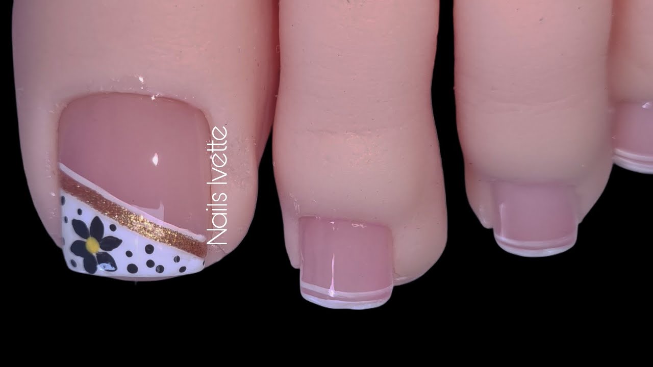 Cómo decorar las uñas de los Pies / uñas elegantes para pie / uñas sencillas y delicadas para pies