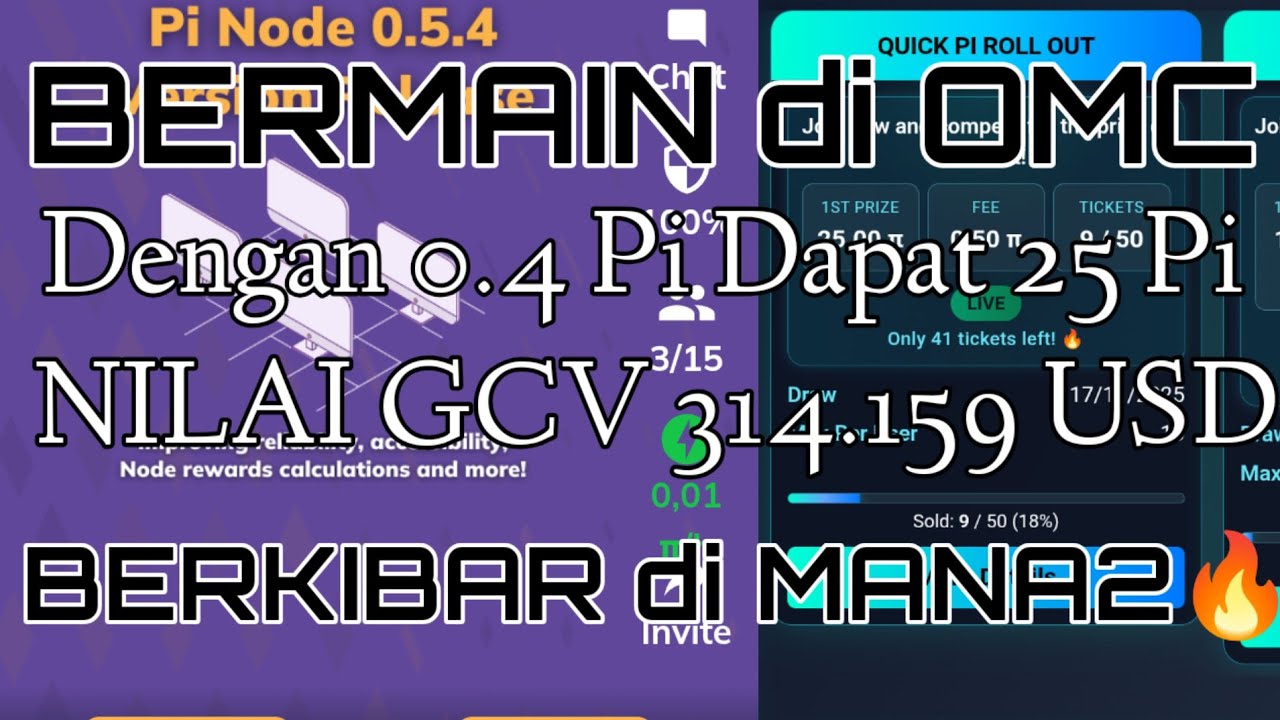 INFO PI NETWORK HARI INI//BERMAIN di OMC_Dengan 0.4 Pi dapat 25 Pi_GCV 314.159 USD_BERKIBAR diMANA2🔥