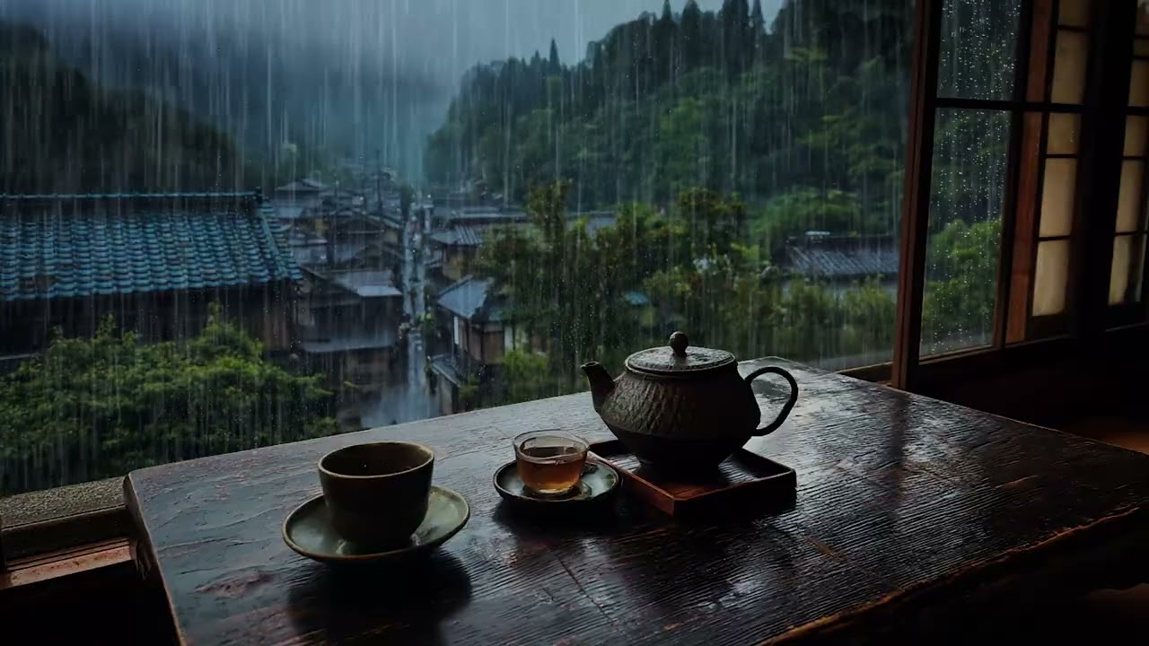 深い眠りと癒しの時間｜穏やかな夜の雨音がストレスを解き放ち、心と体をリラックスさせる白色雑音