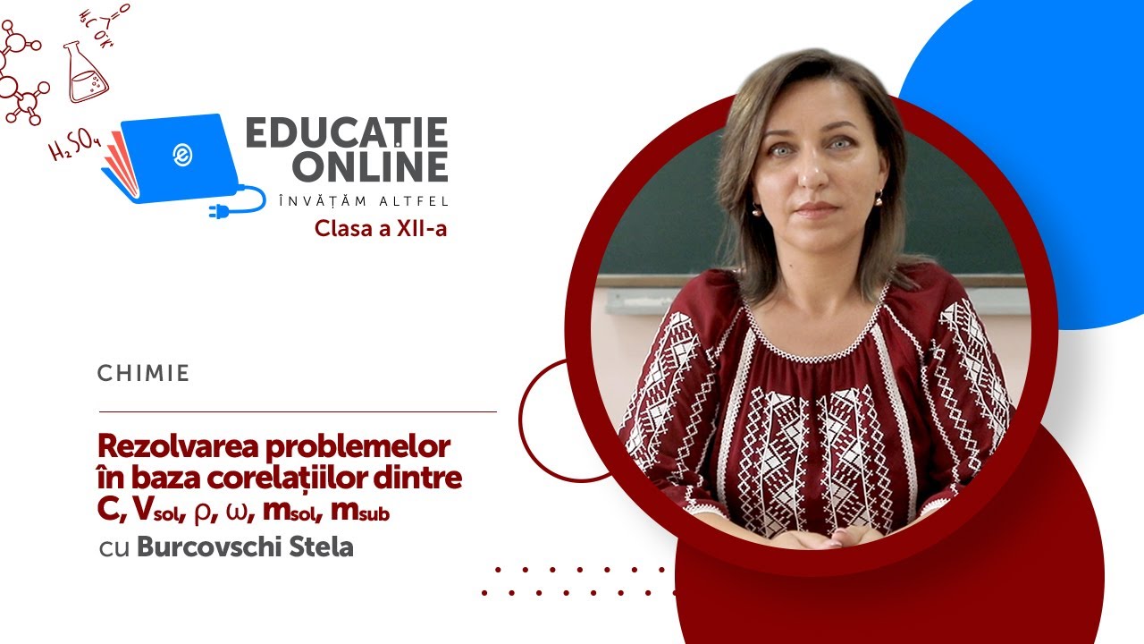 Chimie, Clasa a XII-a, Rezolvarea problemelor în baza corelațiilor dintre C, Vsol, ρ, ω, msol, msub
