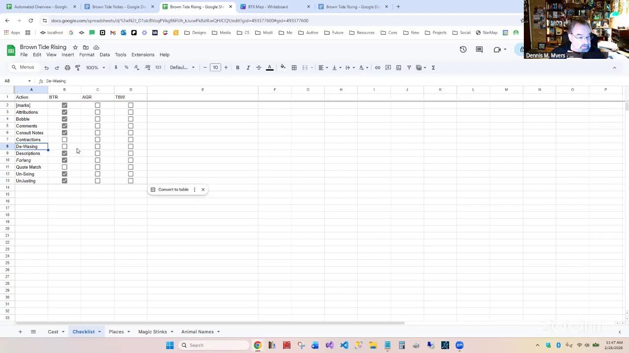 Thursday: Editing Checklist: The Technicals