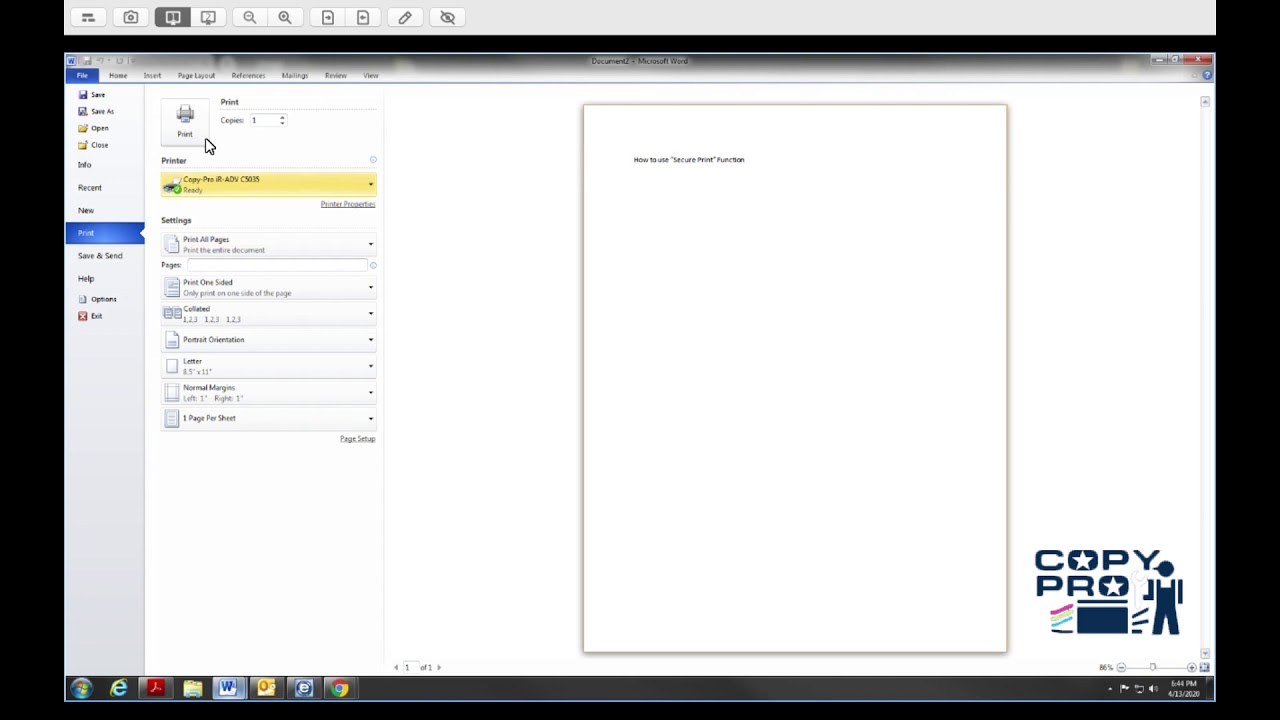 Canon's Secure Print function is and how to use it.