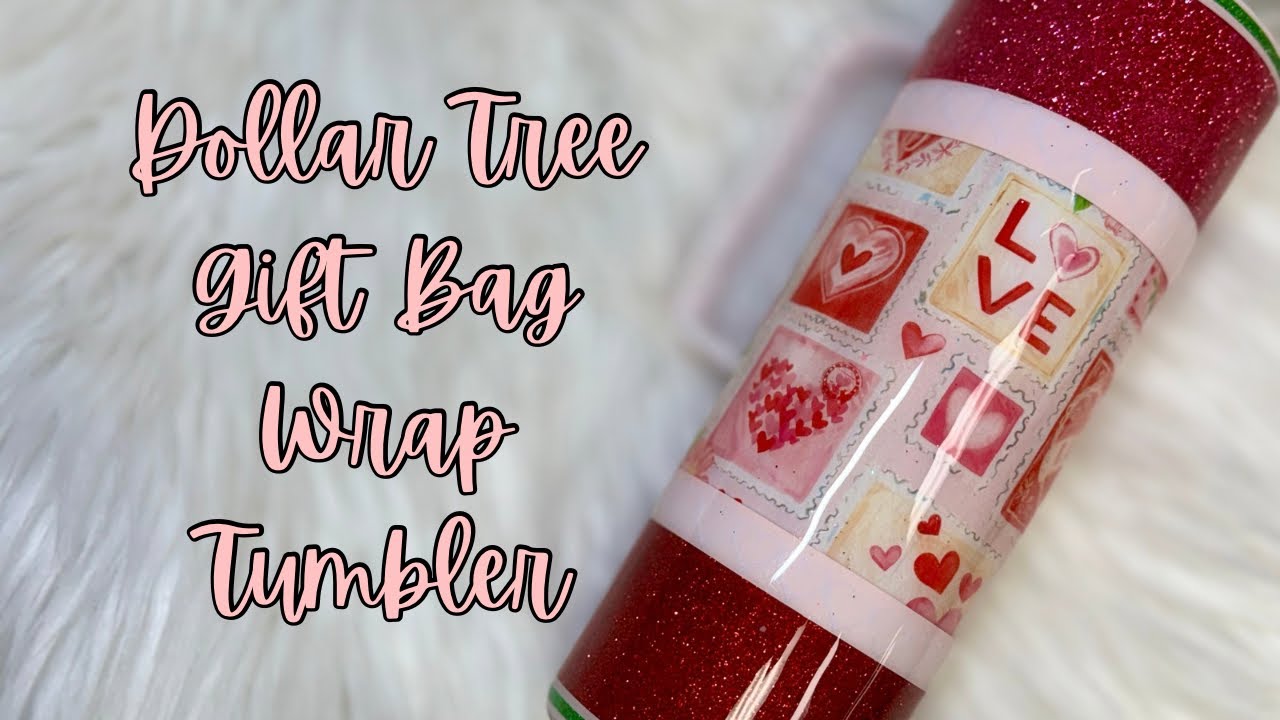 Dollar Tree Gift Bag Wrap Epoxy Tumbler Tutorial