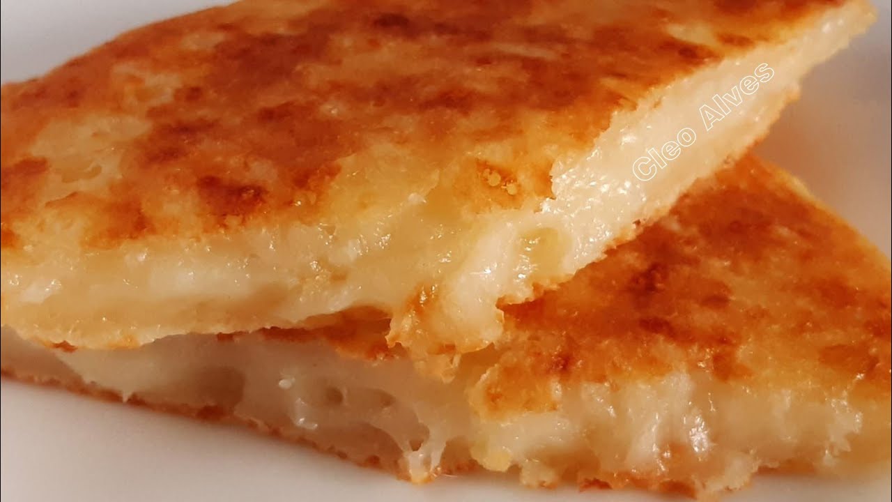 Pão de queijo de tapioca na frigideira com 3 ingredientes sem ovo | receita rápida deliciosa