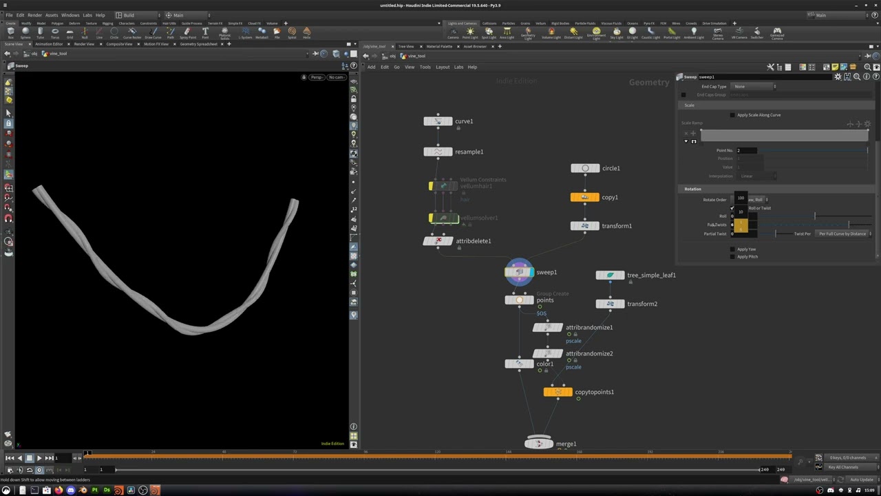 quick vines/ivy generator from curve in Houdini
