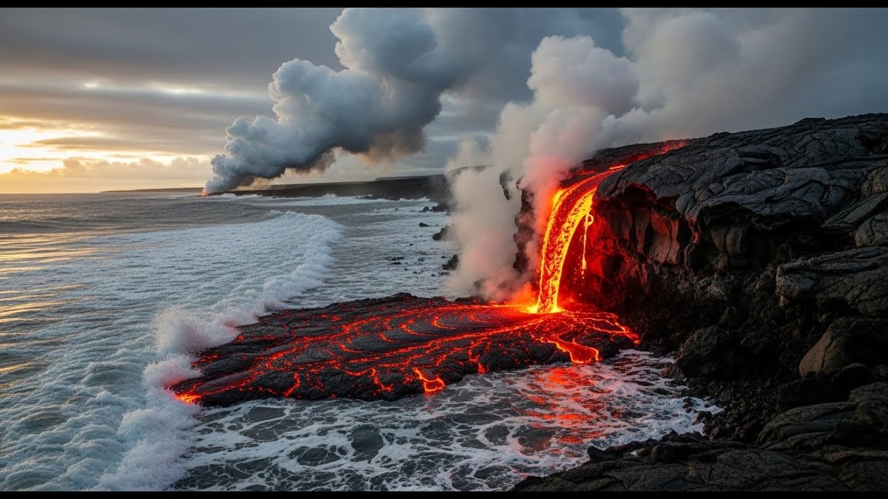 Lava Meets Water &ndash; Incredible Steam Explosion