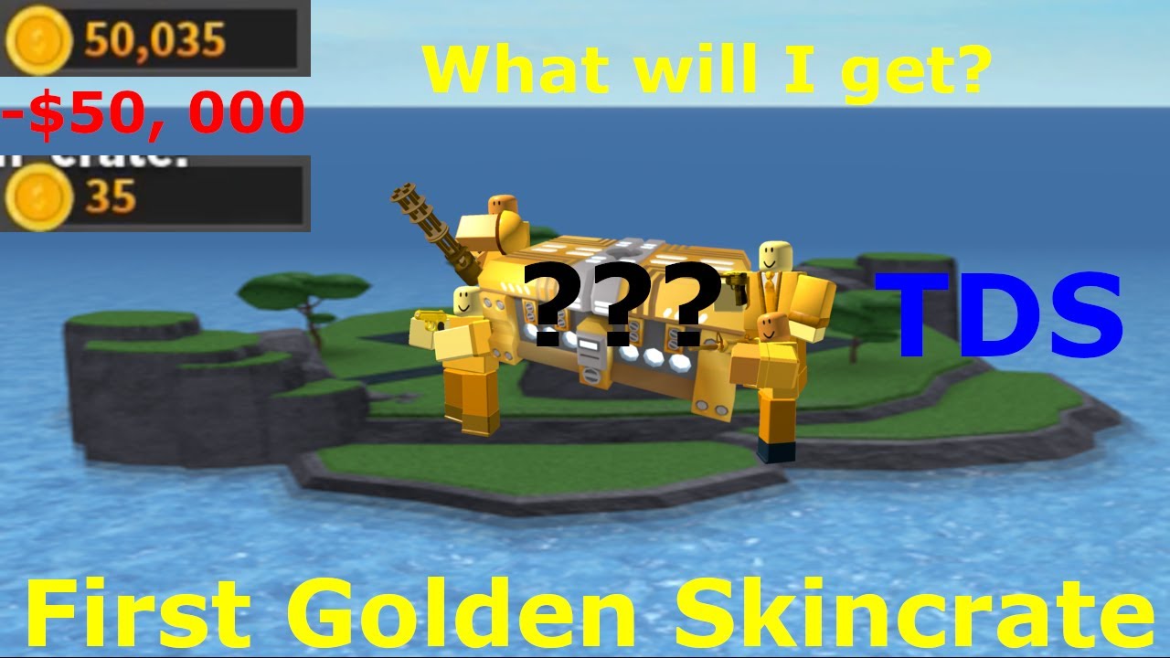 Opening my FIRST GOLDEN SKINCRATE in TDS (Roblox)
