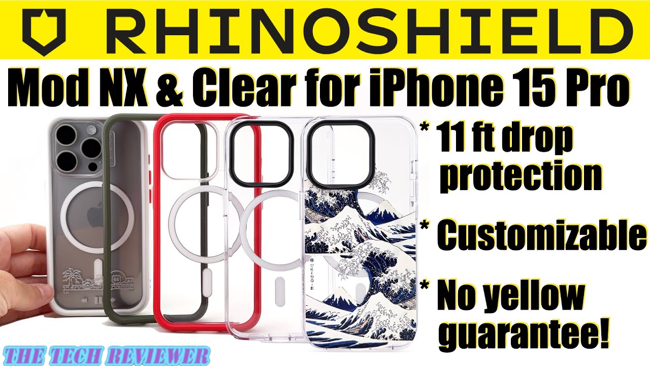 RHINOSHIELD Clear & Mod NX iPhone 15 Pro: защита от падений с высоты 11 футов * Мощный MagSafe * ...