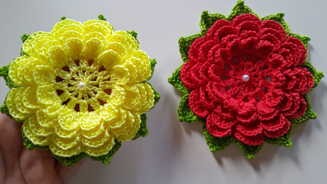 FLOR DE CROCHÊ PARA PORTA PANO DE PRATO E APLICAÇÃO PASSO A PASSO