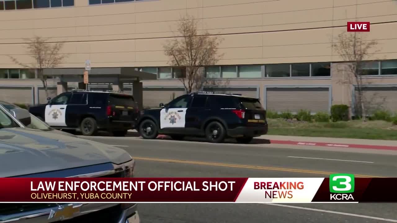 Law enforcement presence outside hospital after Yuba County shooting injures official