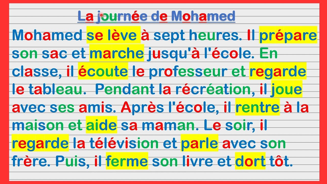 تعلم قواعد القراءة و الصرف و التحويل في اللغة الفرنسية 🇫🇷 من خلال النصوص البسيطة