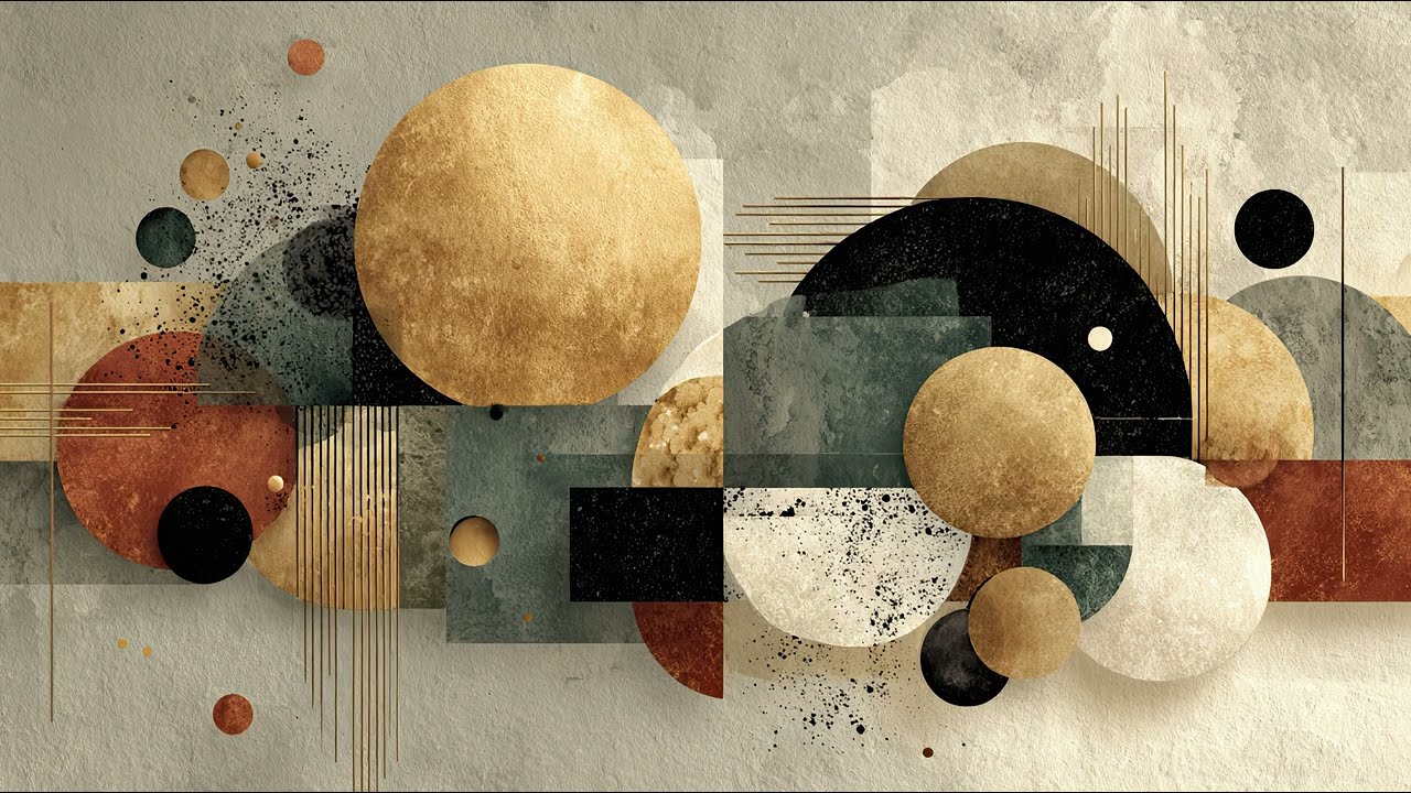 Abstract shapes and lines. 1 hour 4K TV Wall Art screensaver.