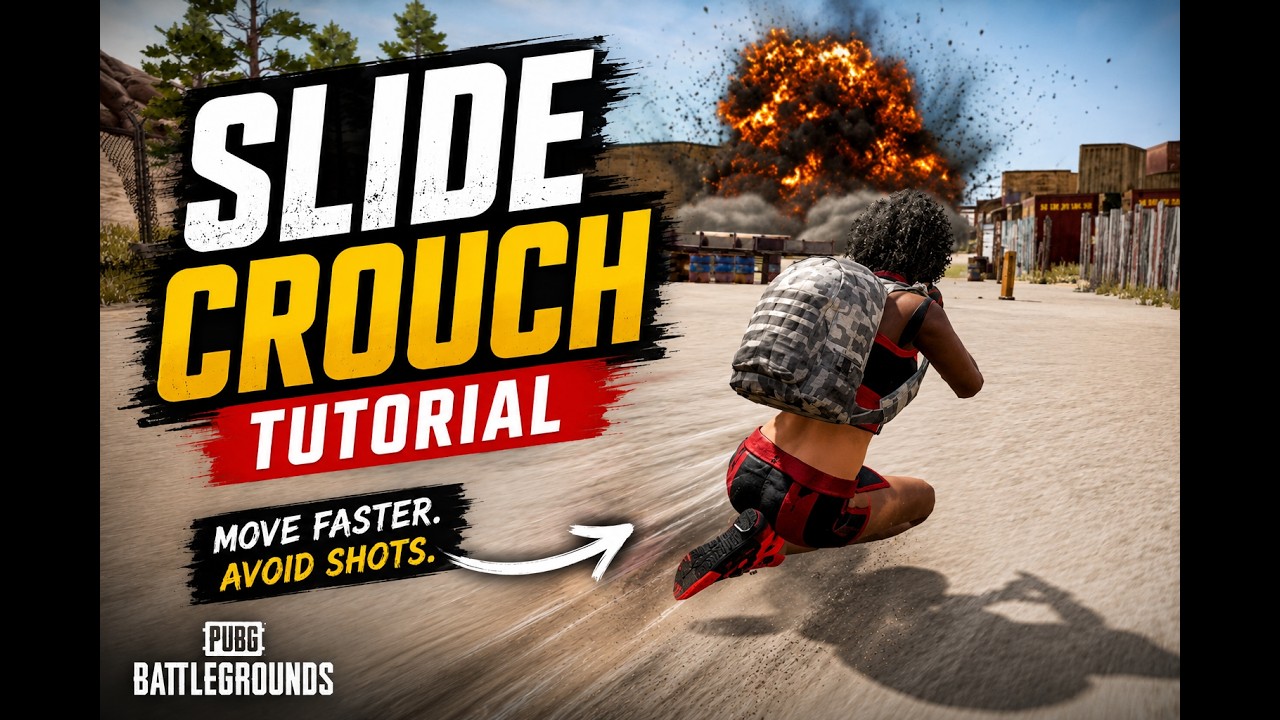 How to SLIDE CROUCH in PUBG. (Slide Cancel / Korean Slide /Crouch Drift)
