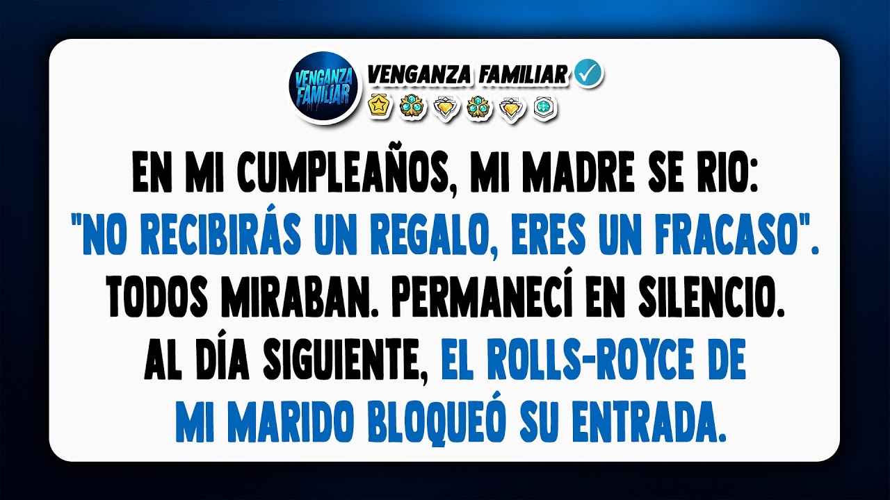 Mi mamá me llamó fracasada en mi cumpleaños… Al día siguiente, llegó el coche de mi marido...