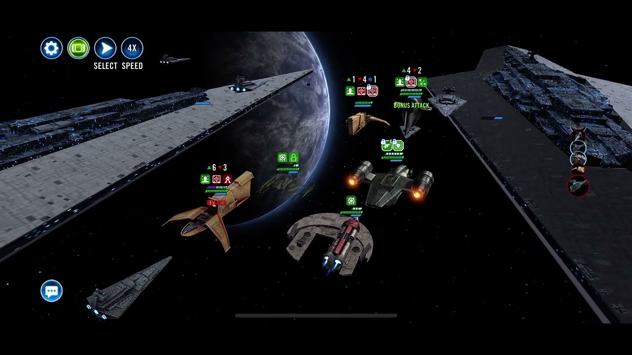 Fleet combat mission on Vandor using Executor 1/1 SWGOH ROTE