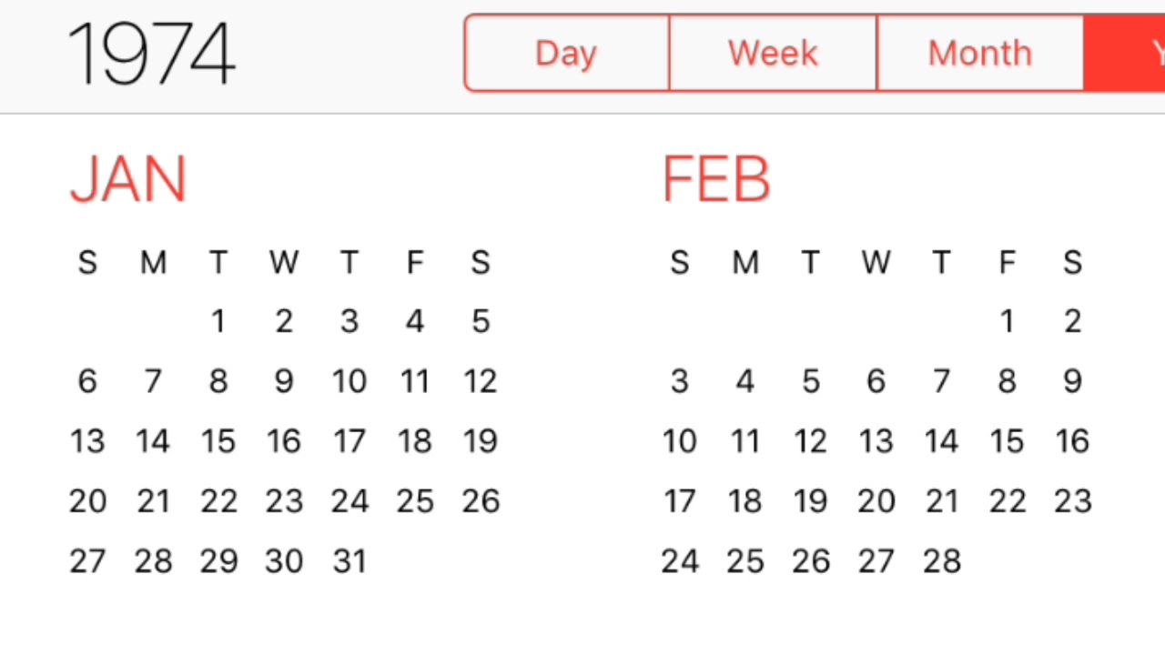 1974 Calendar