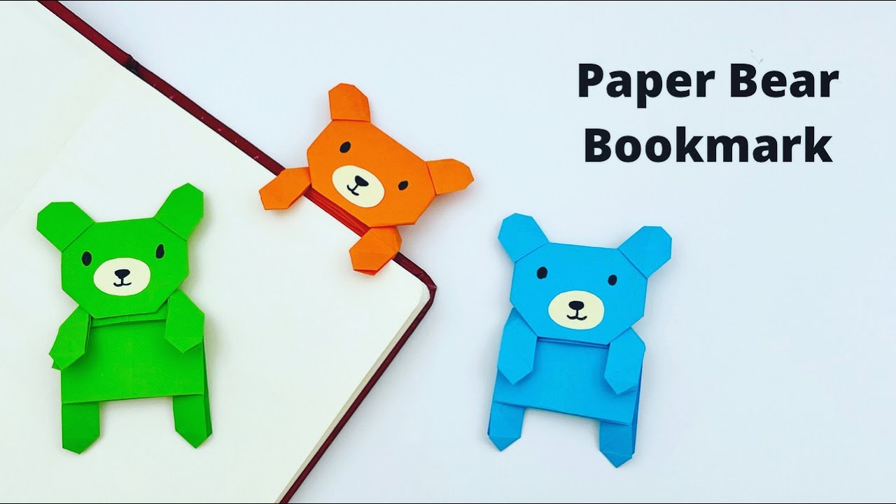 DIY Paper BEAR Corner Bookmark!!! Paper Crafts For School / Origami Bear Bookmark / Paper Craft