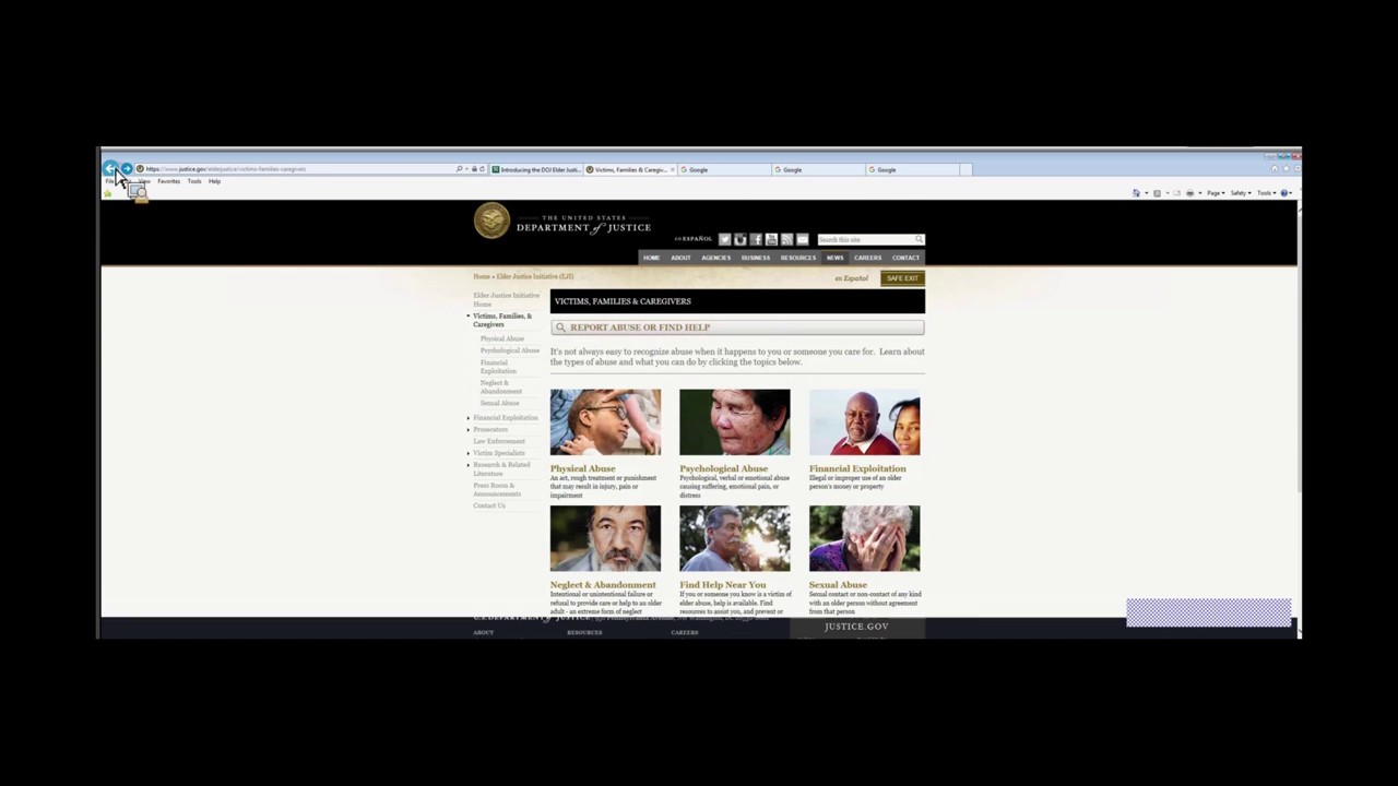 Introduction to the Elder Justice Website