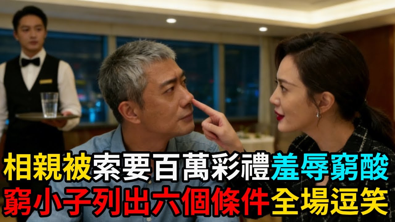 相親被索要百萬彩禮羞辱 “窮酸”，窮小子淡定列出六個條件，瞬間把全場逗笑！#情感故事 #老年生活 #人生感悟 #情感共鸣 #感人壹幕 #故事分享 #故事