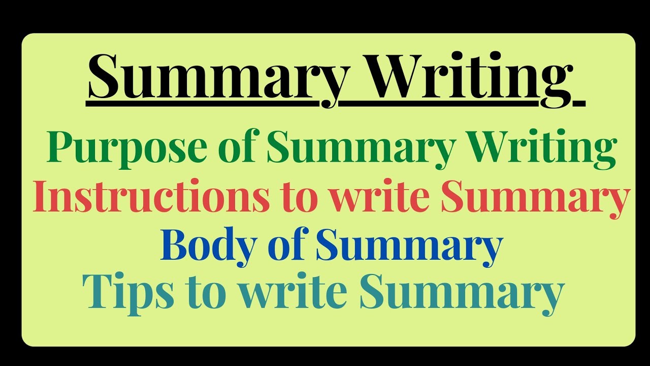 Summary Writing|Format of Summary writing|Learn how to write Summary in English