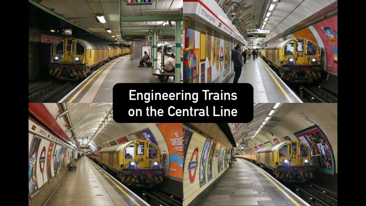 (HD) London Underground Battery Locomotive hauled Engineering Trains on the Central Line April 2021