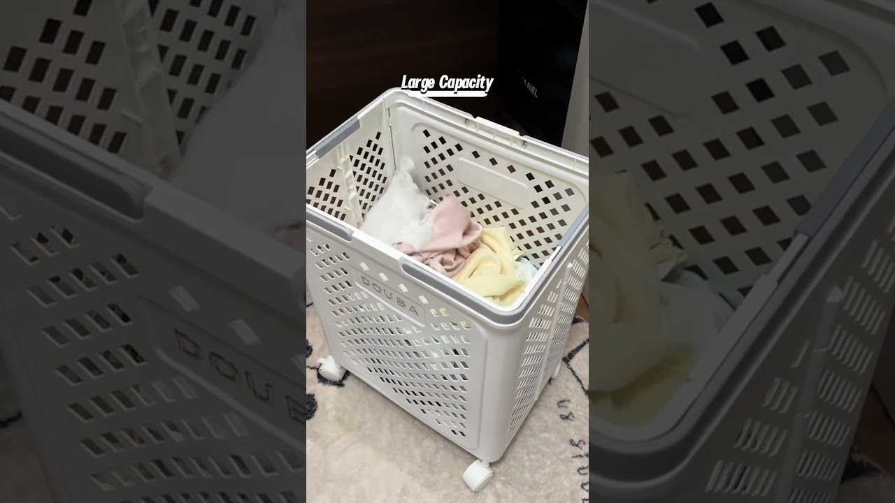 Foldable Dirty Clothes Basket with Wheels #homegadgetshaven