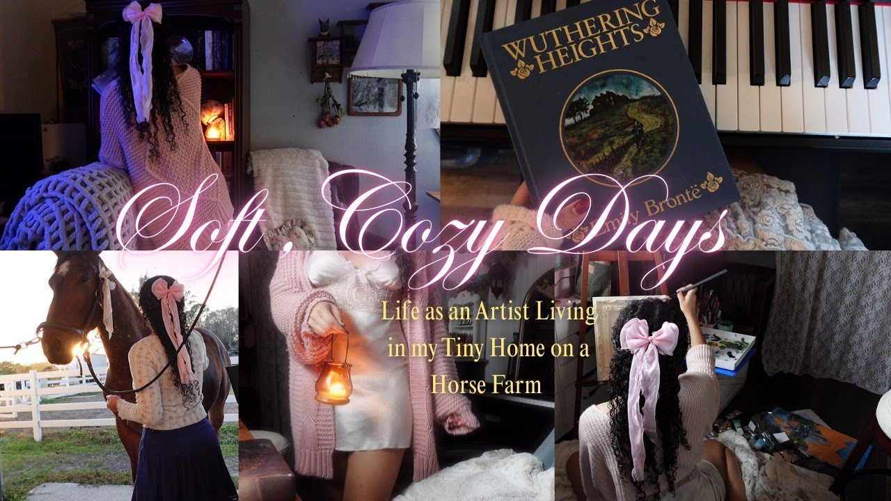 Cozy Days in my Tiny Home | creating art, journaling & spending time with the horses