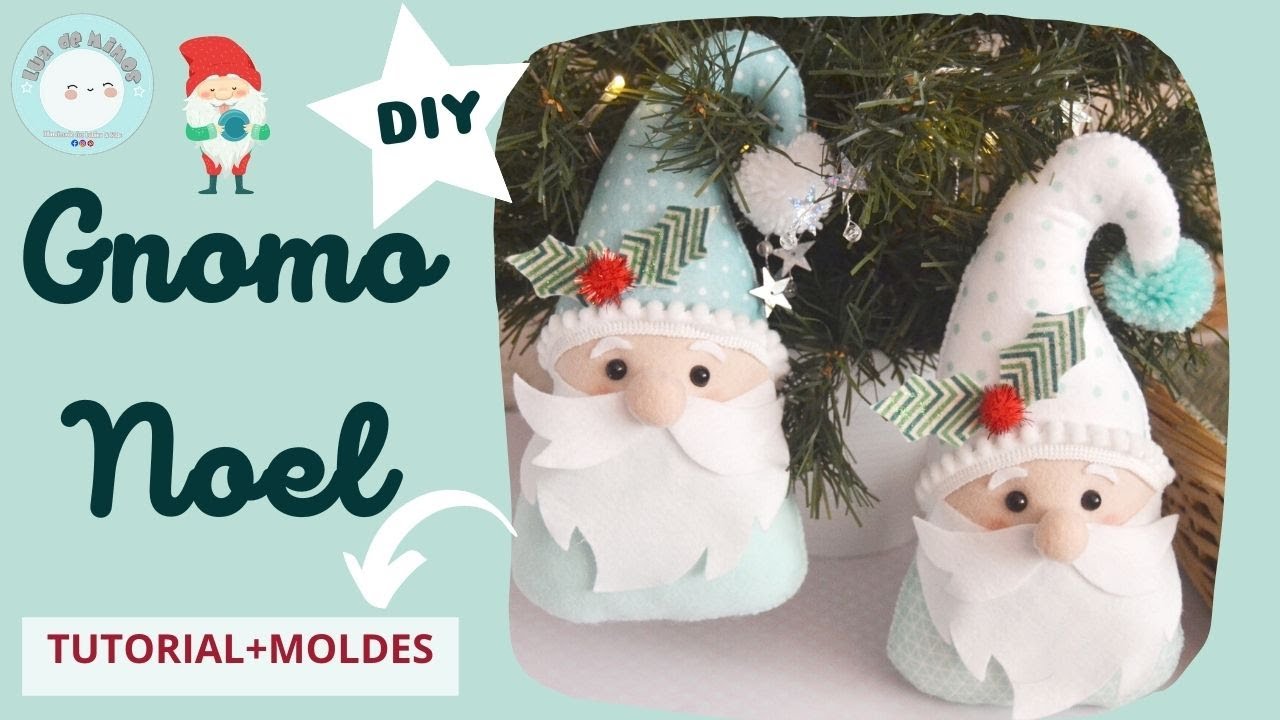 DIY - Enfeite de Natal -  Gnomo Noel (Tutorial+Moldes Gratuitos)