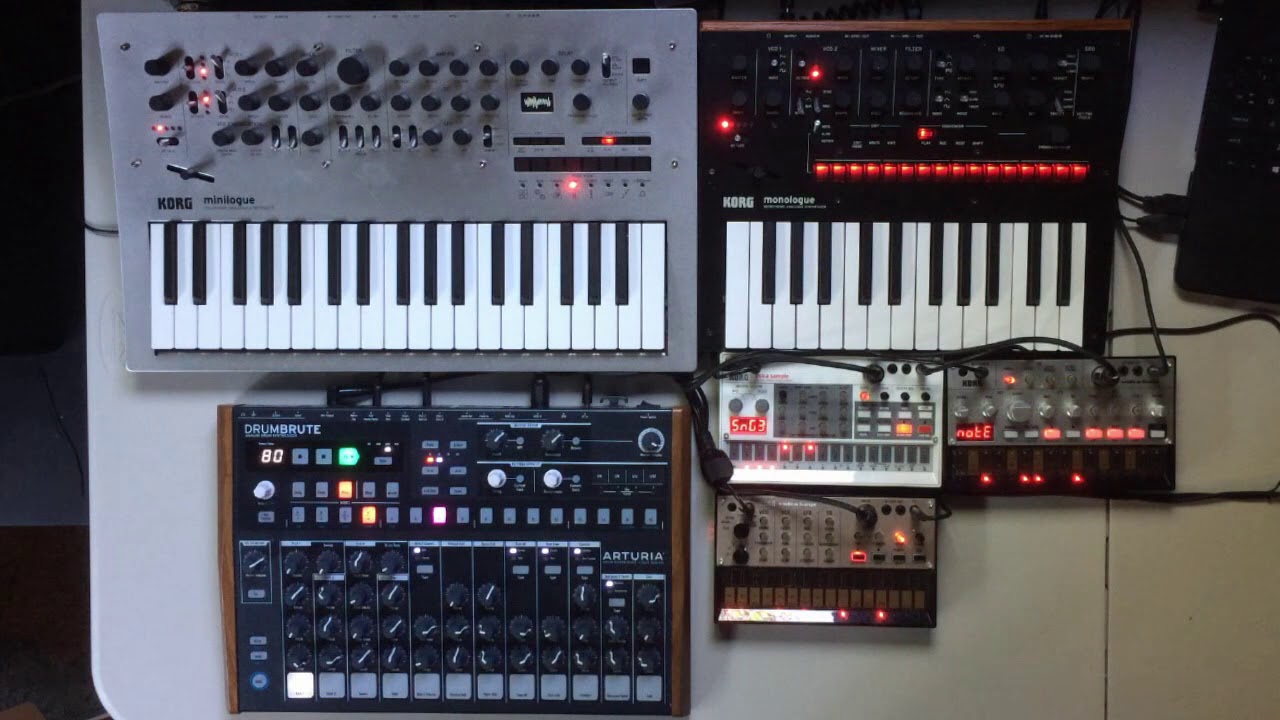 Minilogue, Monologue, Drumbrute And 3 Volcas - Ambient
