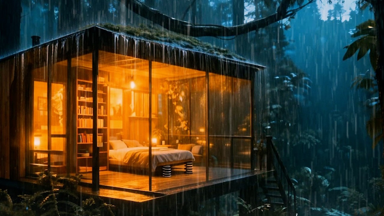 Sounds of Rain for Deep Sleep 🌧️🌲| Cozy Forest Cabin For Insomnia Relief