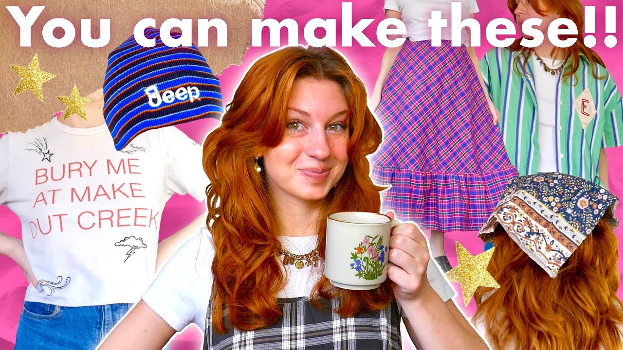 DIYing my Dream Spring Wardrobe With Easy Thrift Flips!!! | cozy upcycle/craft with me :)