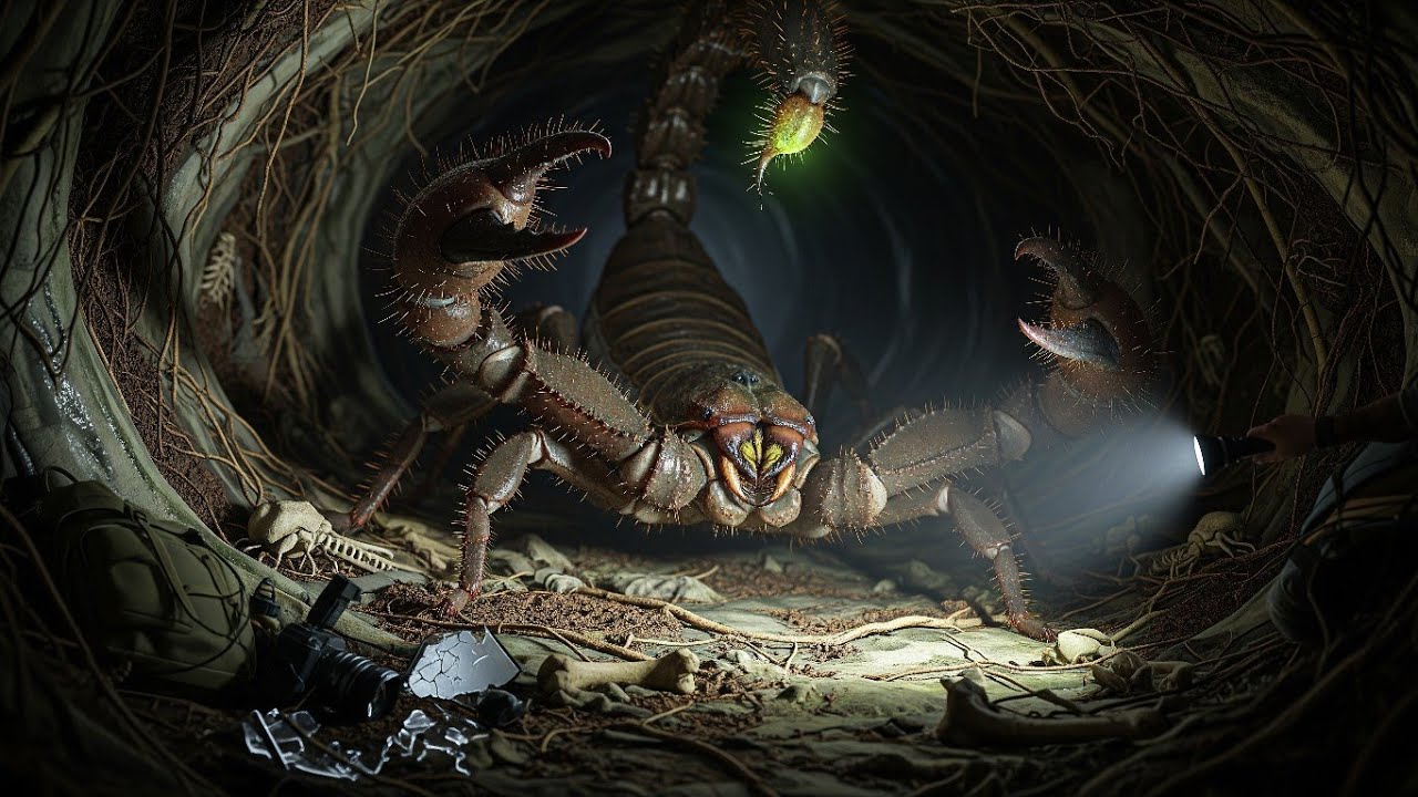 Terrifying Encounter Inside the Nest of a Giant Forest Scorpion
