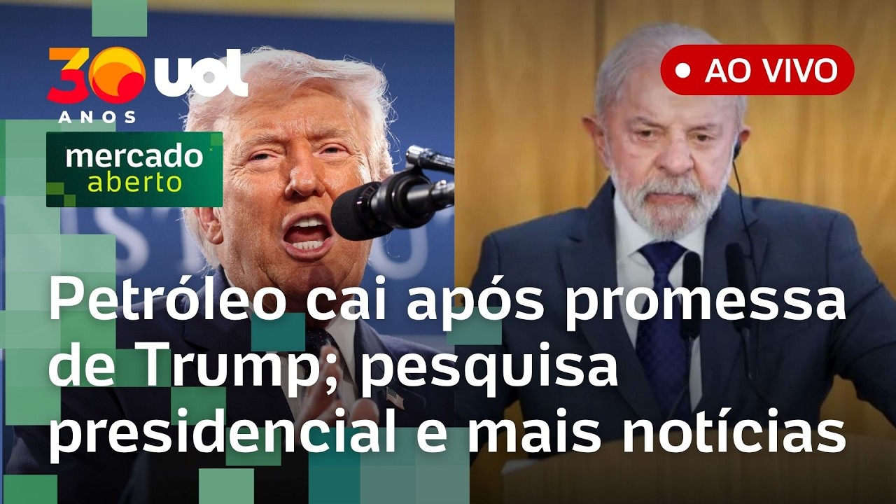 Lula tem empate técnico com Flávio Bolsonaro, diz pesquisa; Trump faz promessa e o petróleo cai 11%