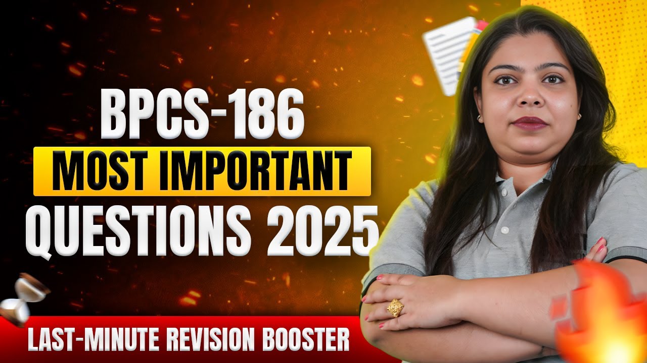BPCS 186 Question Paper June 2025 Solved | Managing Stress BPCS 186 Important Questions in English