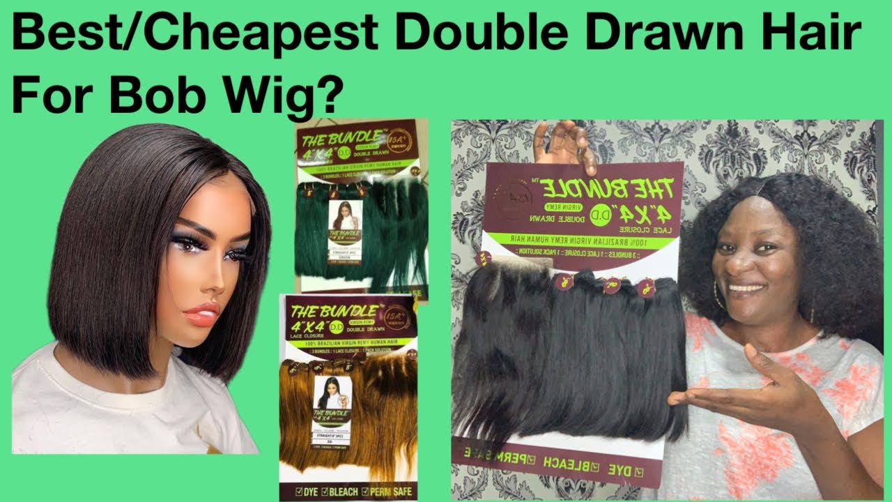 Affordable Double Drawn Hair For Bob Wig|THE BUNDLE Packet Human Hair Double Drawn Review|Short Bob
