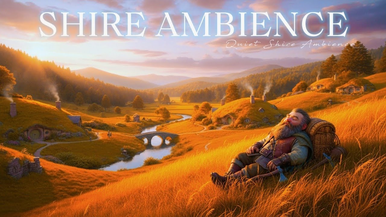 Peaceful Dwarf Resting Above the Shire Valley, Medieval Fantasy Ambience for Deep Study & Relaxation