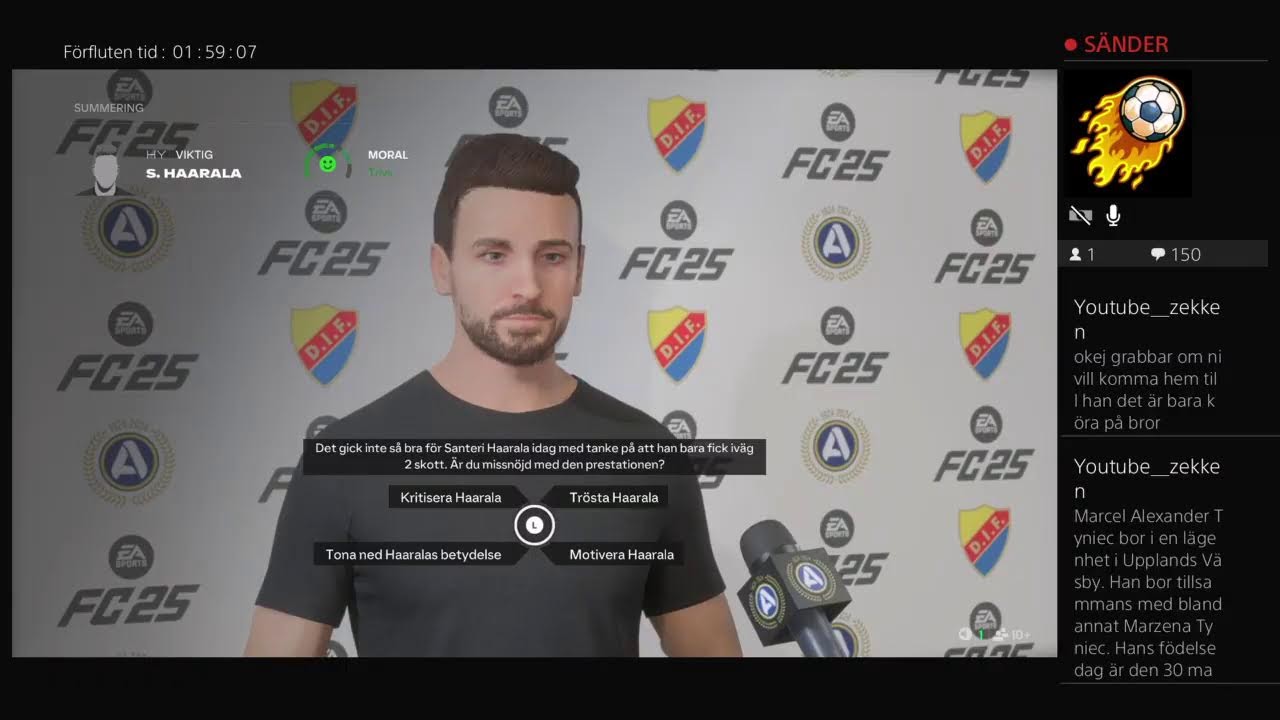 FC 25 svenska live m&aring;l 1000 subbs