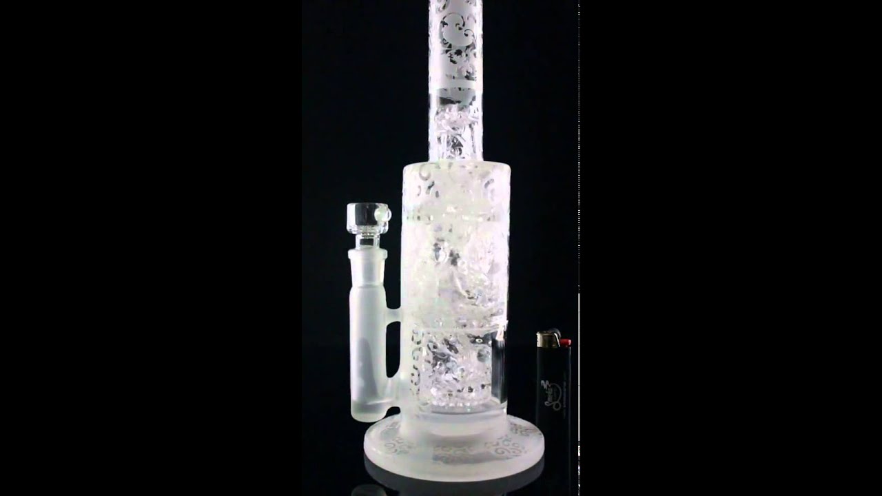 Nexus Glass Sandblasted Juggernaut with Double Inverted Showerhead Percs and Splash Guard