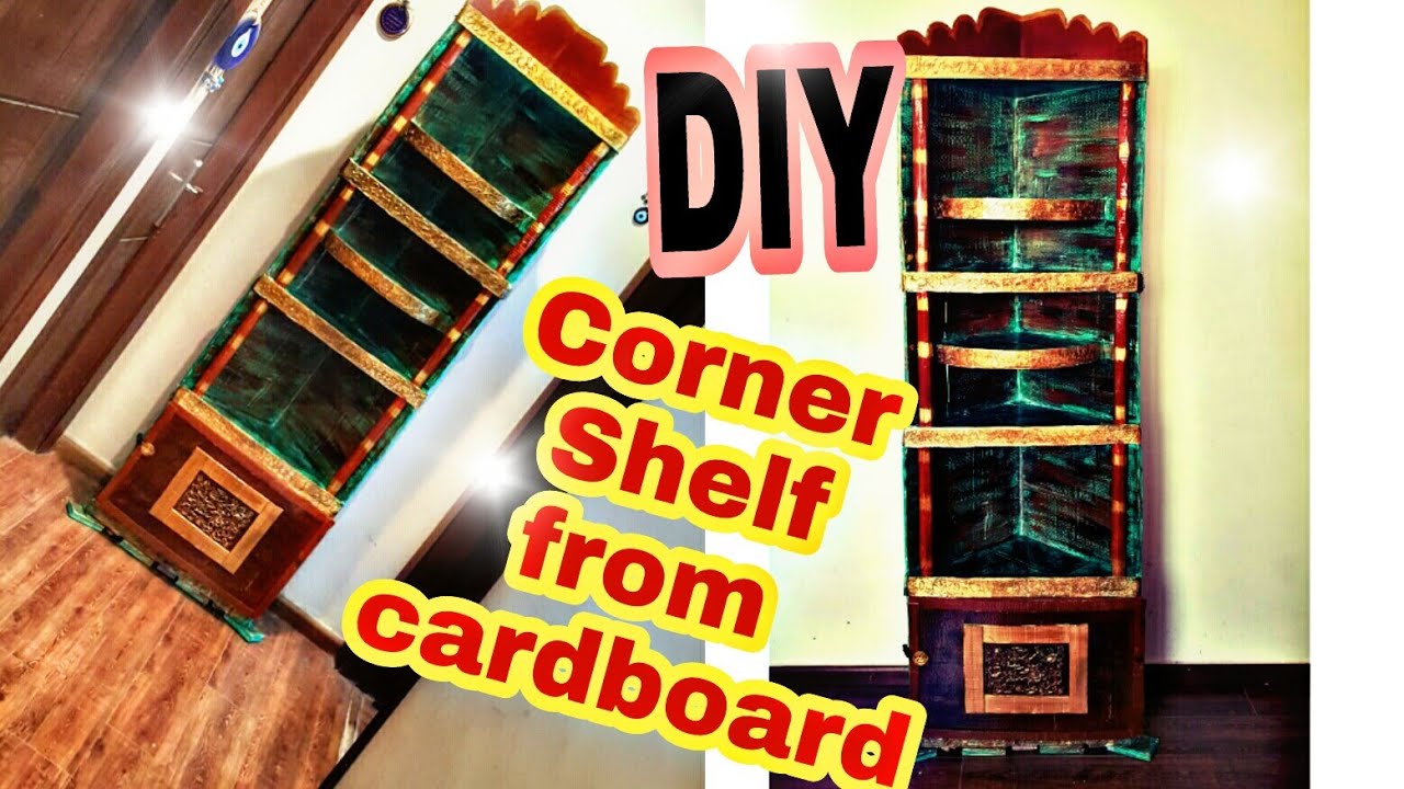 DIY : Cardboard Furniture/ Corner Shelf /how to make: