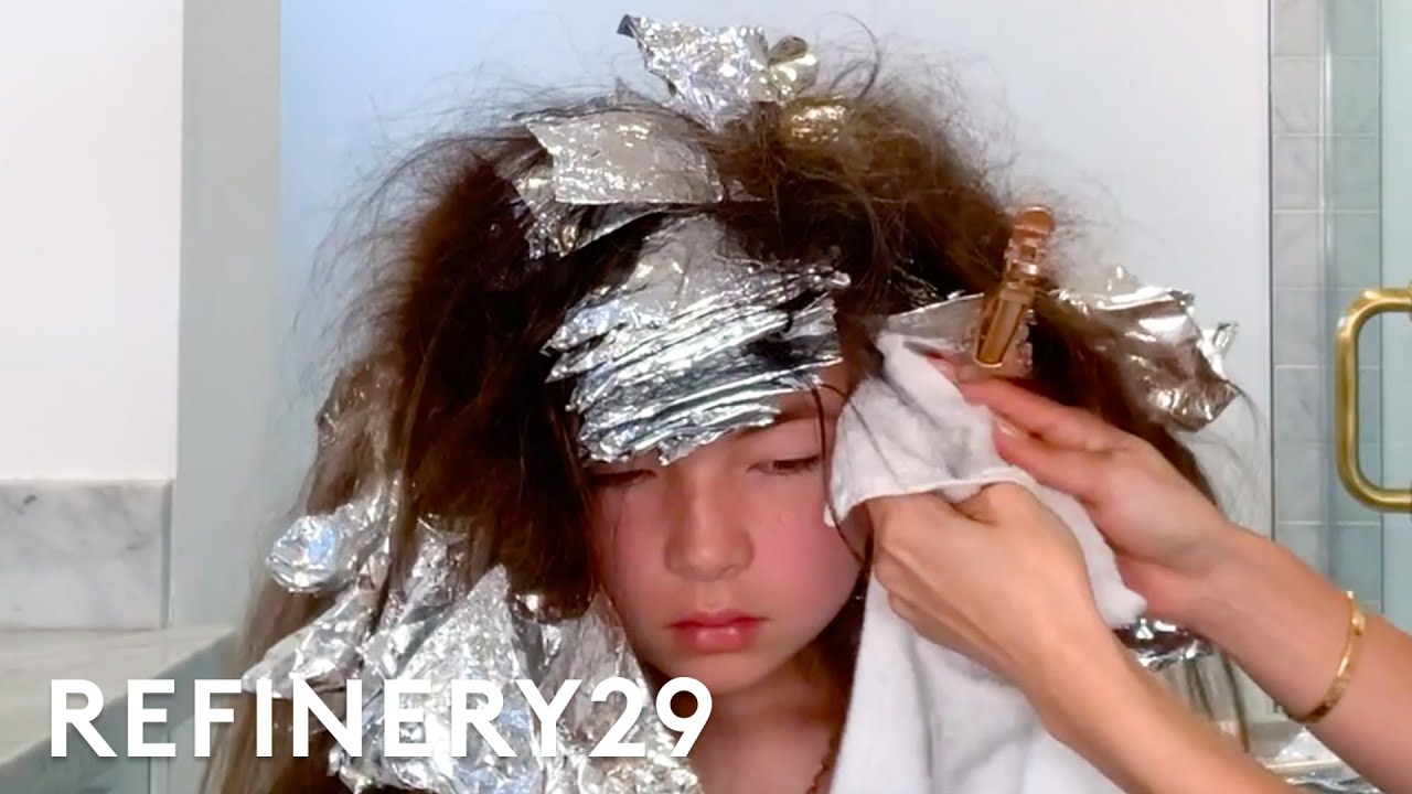I Highlighted My Daughter's Hair Blonde At Home | Hair Me Out | Refinery29