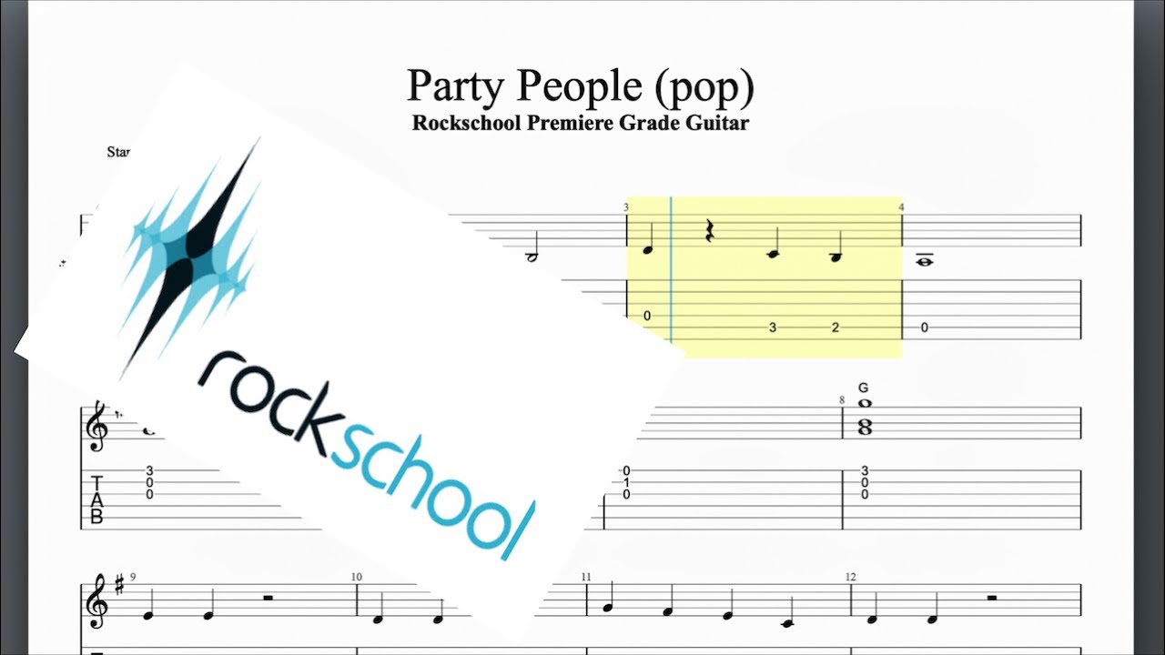 Party People (pop) Rockschool Premiere Grade Guitar