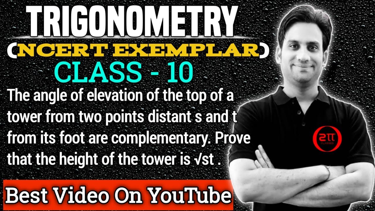 The angle of elevation of the top of a tower from two points distant s and t from its foot are